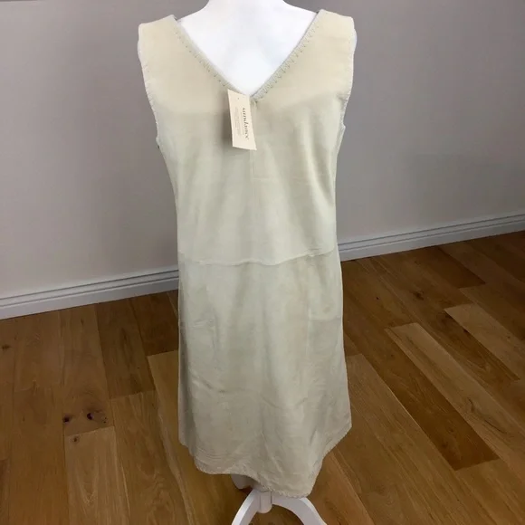 Sundance Luxe Shift Midi Dress Soft Suede Leather - Picture 10 of 14